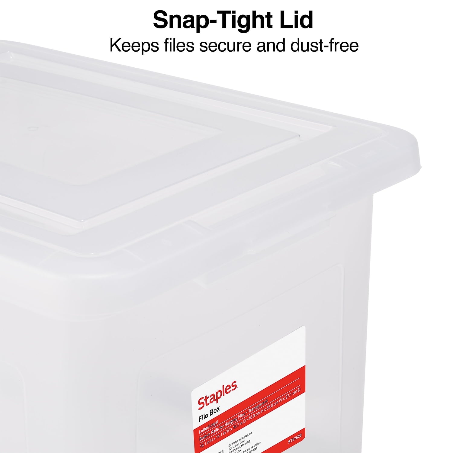 File Box Plastic File Box Snap Letter/Legal Size Clear (140168/140139) - Image 4