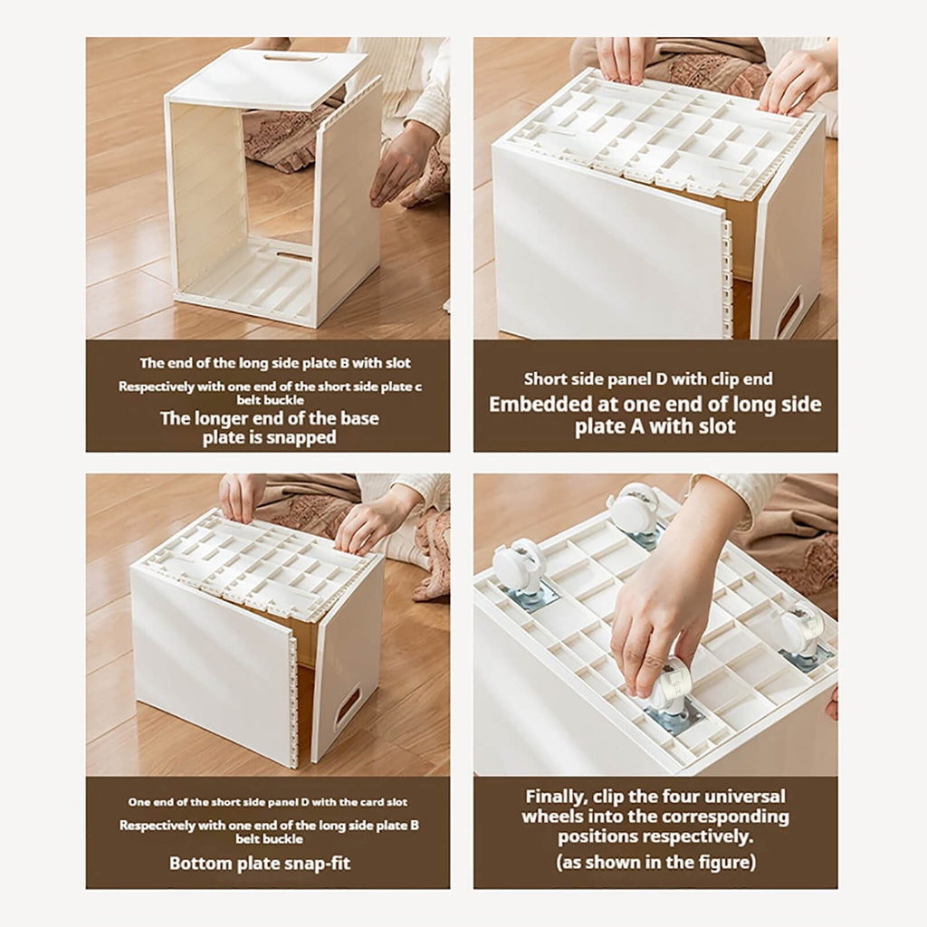 Under Desk Storage Cart,Mobile Book Cart with Wheels and Handles,A4 File Organizer and Rolling Storage Box for Home O... - Image 5