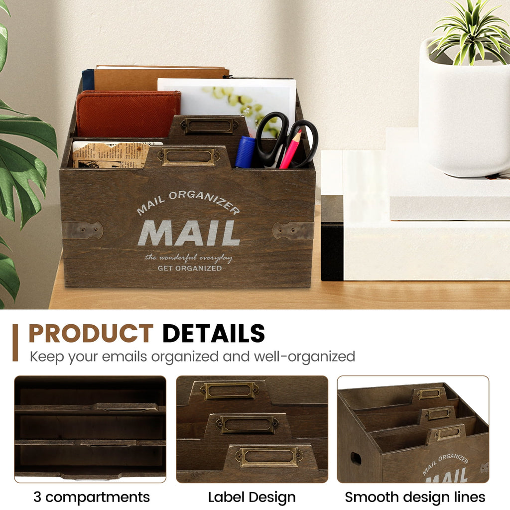 Letter Sorter for Counter, Holder Storage File Holder,Countertop Desk Office Accessories for File Letter Paper Folder - Image 2