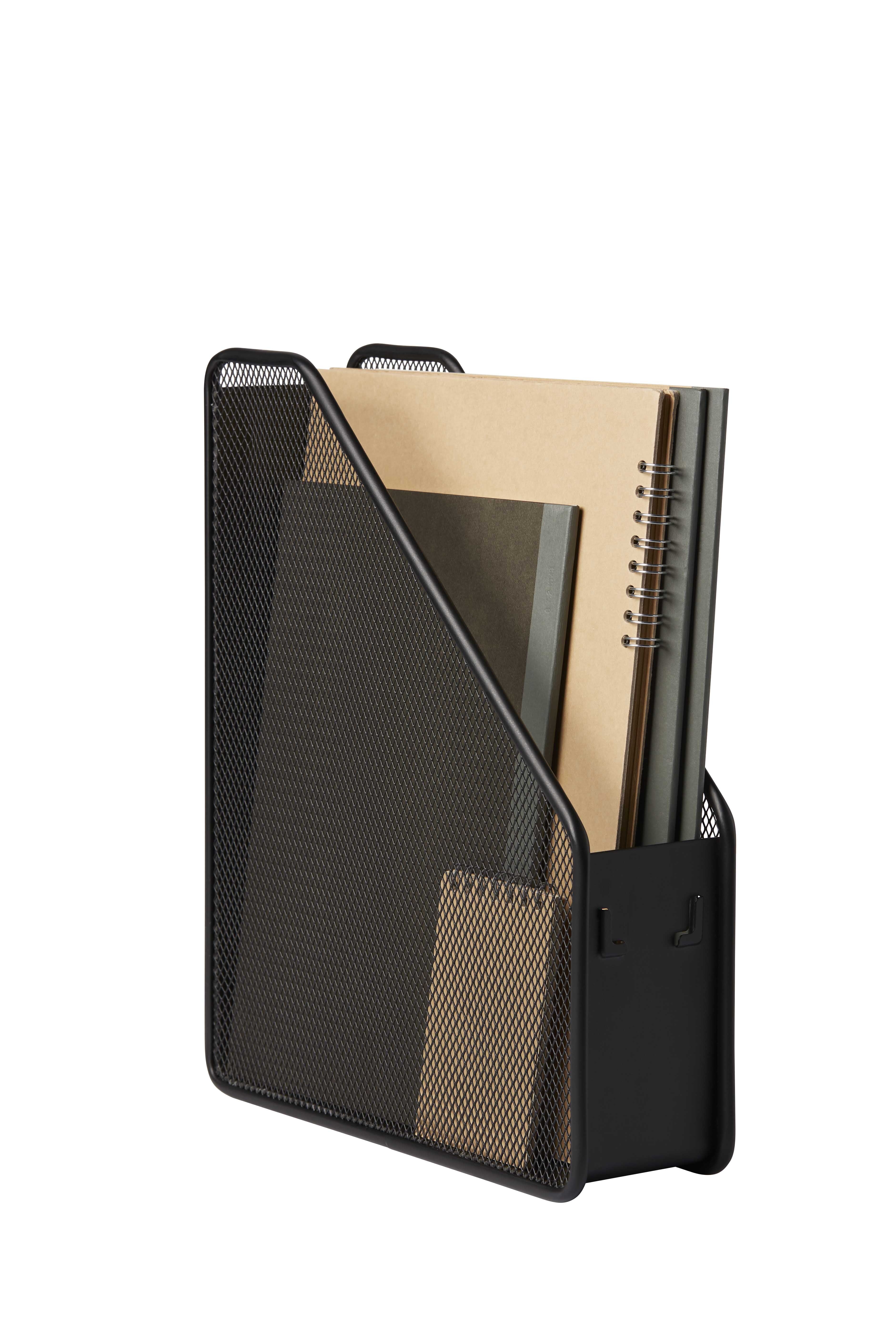 File Organizers, Metal Mesh Magazine File Holder, Black, One Compartment - Image 6