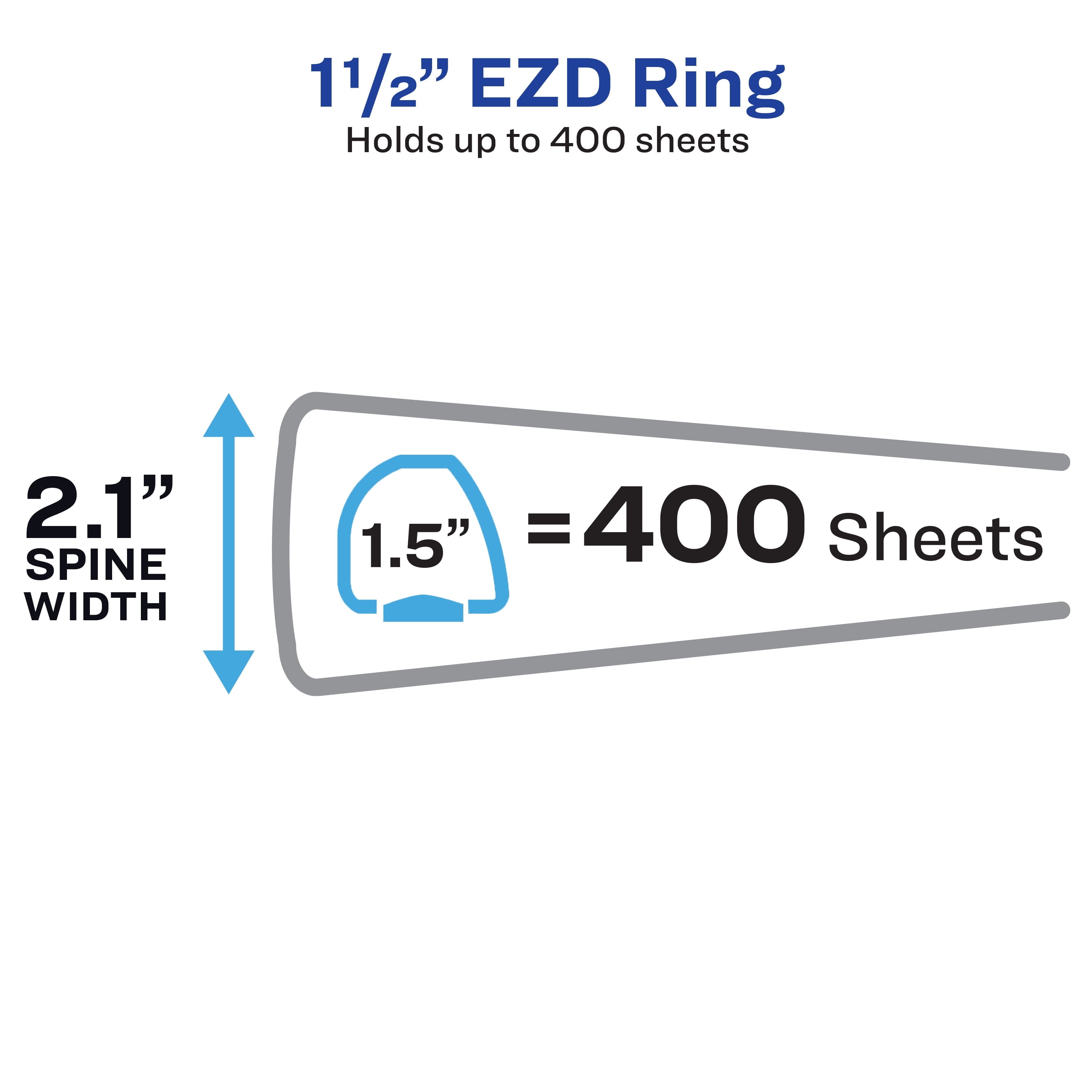Framed View 3-Ring Binder, 1.5" EZD Rings, Black - Image 2