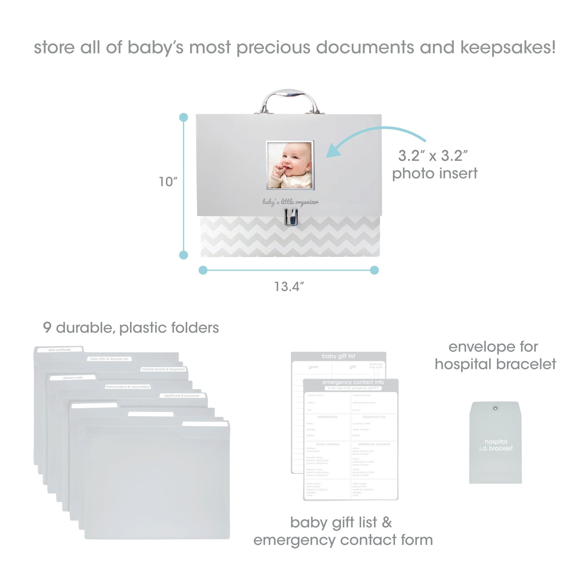 Baby Document Organizer with Carry Handle, Briefcase and Document File Keeper, Baby's Paperwork and Records, Newborn,... - Image 2