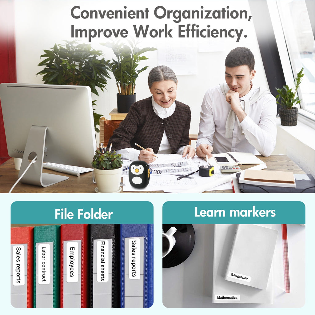 BAOKALER Label Maker, Label Printer with Tape Portable Bluetooth Mini Printer, Inkless Thermal Labeler for Home Office School - Image 4