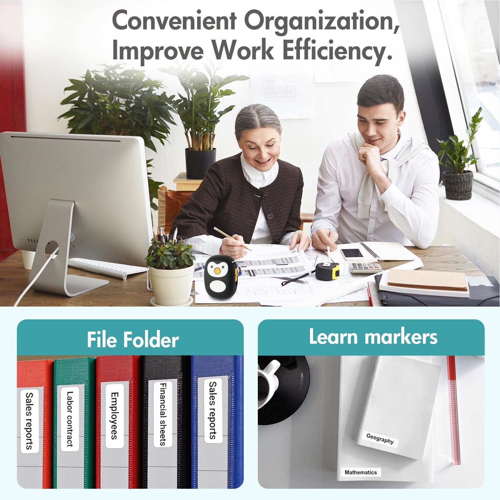 BAOKALER Label Maker, Label Printer with Tape Portable Bluetooth Mini Printer, Inkless Thermal Labeler for Home Office School - Image 4