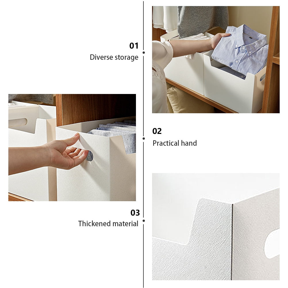 2 PCS Organiser Storage Boxes with Lids Large File PP Office - Image 3
