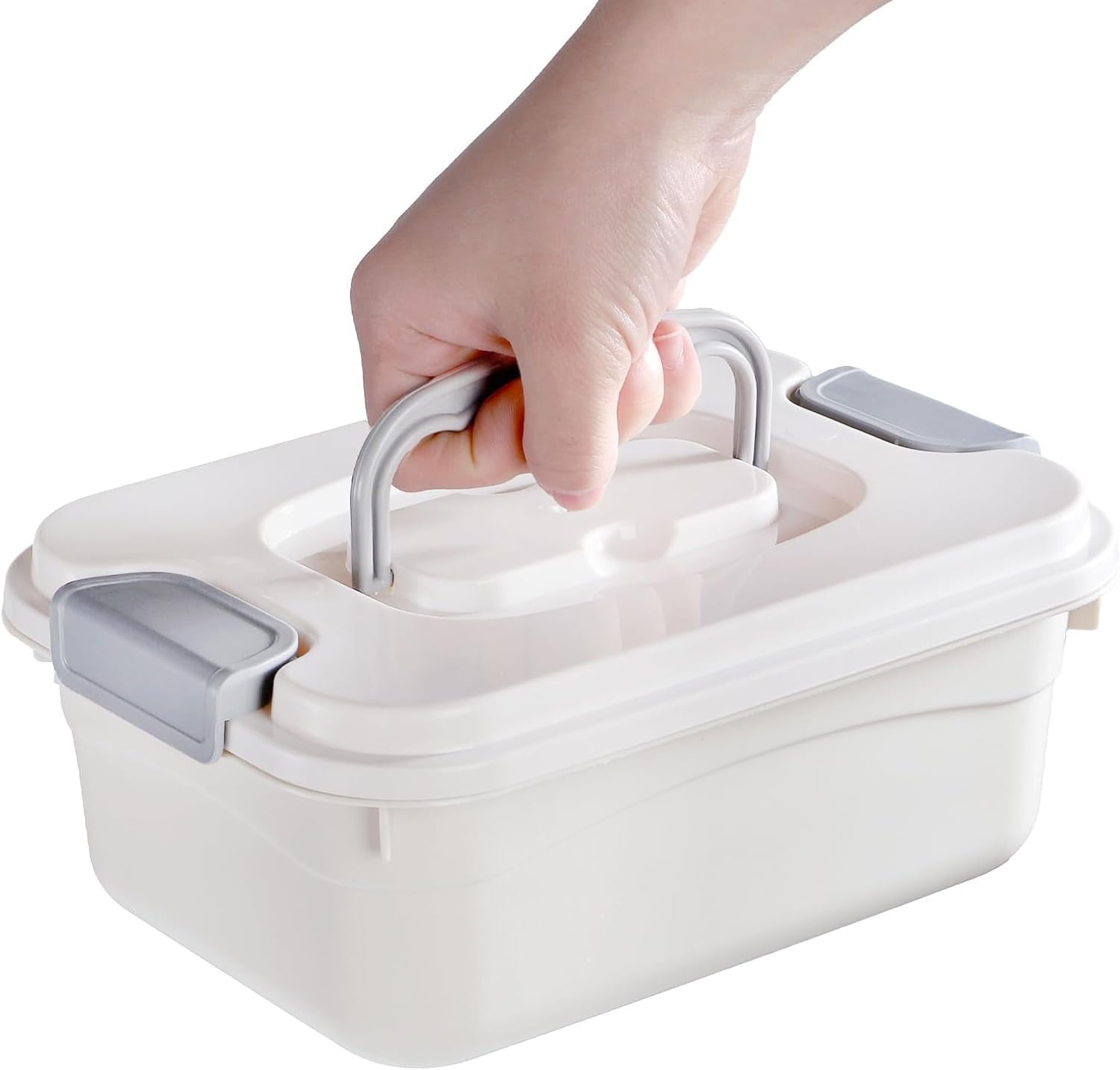 Set of 6 Small Plastic Storage Bins With Lid and Handle, 2.1 Quart Plastic Latch Storage Box Stackable Storage Container, Small Plastic Stor - Image 3