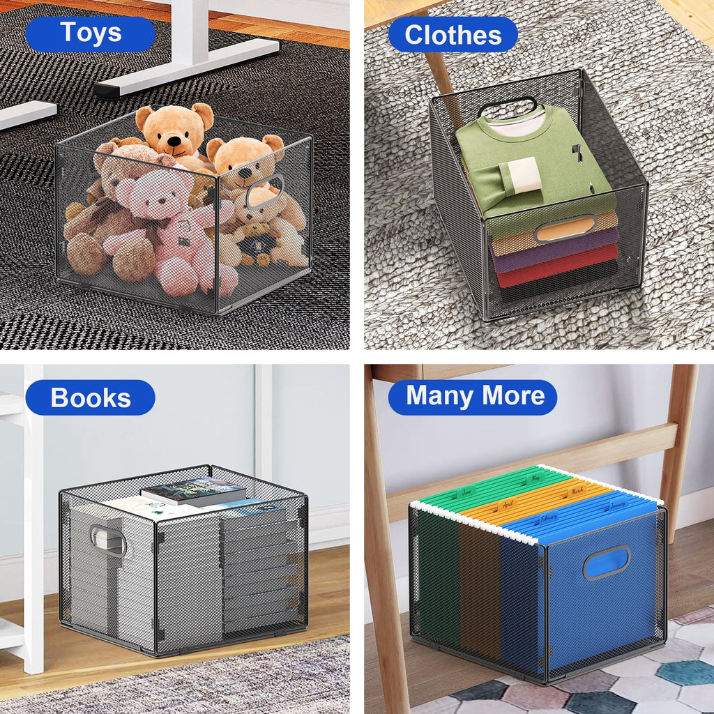 Hanging File Organizer, Mesh File Folder Organizer File Crate File Cabinet Inserts Storage Box, Letter Size - Image 6