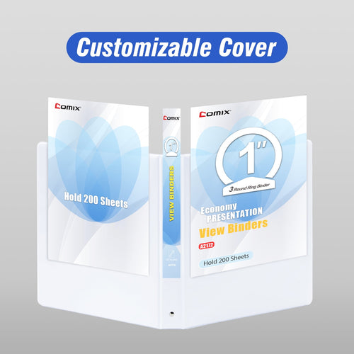1 inch 3 Ring Binder, 1" Round Ring, 225-Sheet Capacity,School Supplies, 12 Pack White - Image 2