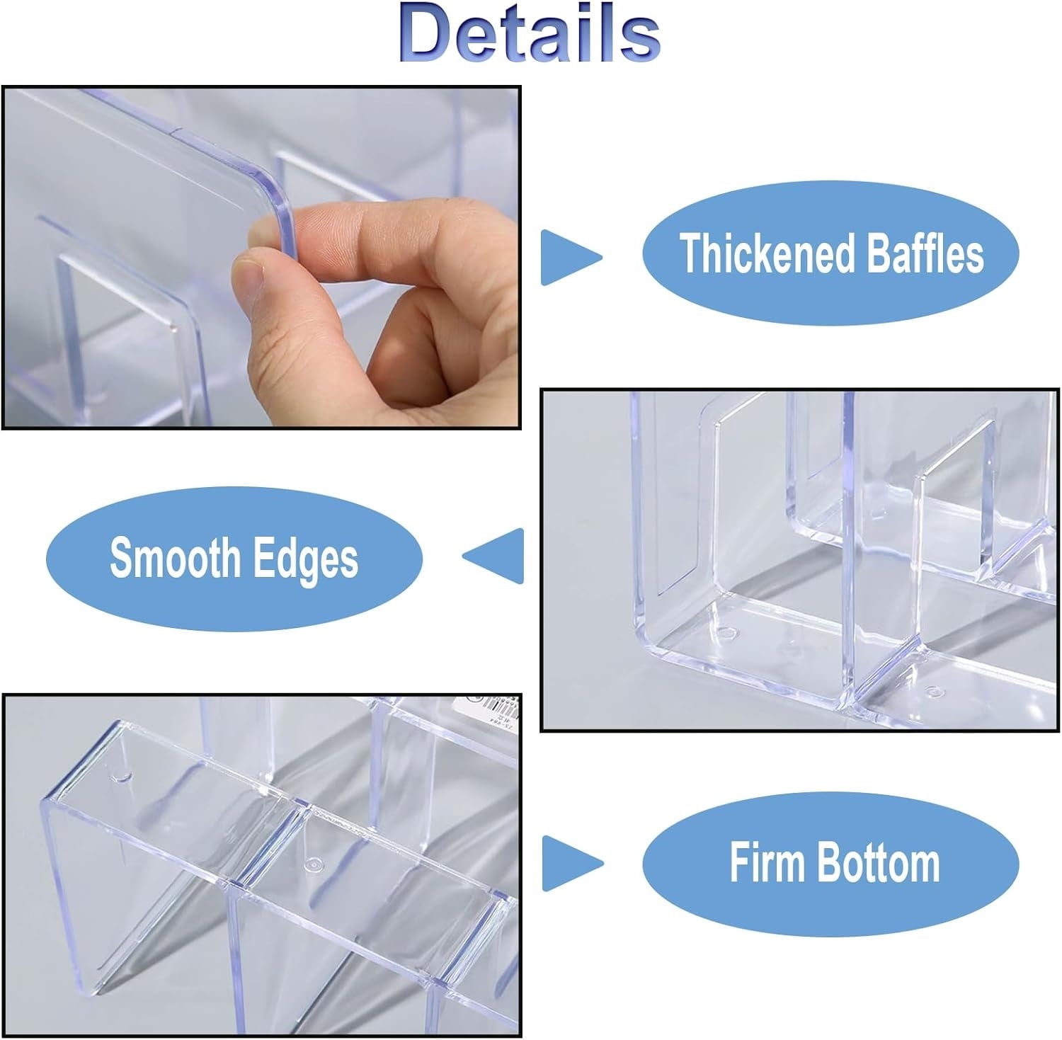 Clear Acrylic File Organizer for Desk, 4 Sections Acrylic Desktop Organizer Holder Sorter,Book Paper Storage Dividers... - Image 3