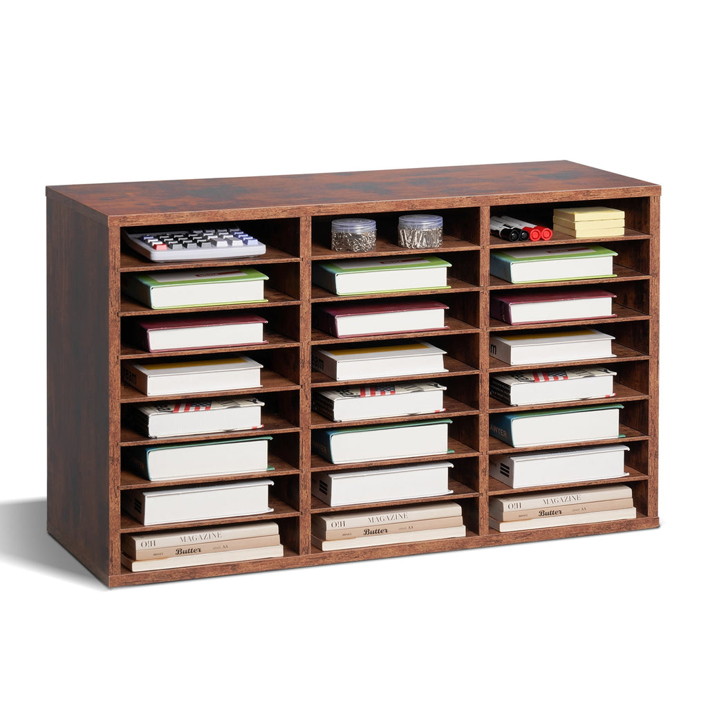 Document Divider, 24 Sections Office Postbox with Detachable Racks, Timber Postbox Arranger Particle Board for Office... - Image 3