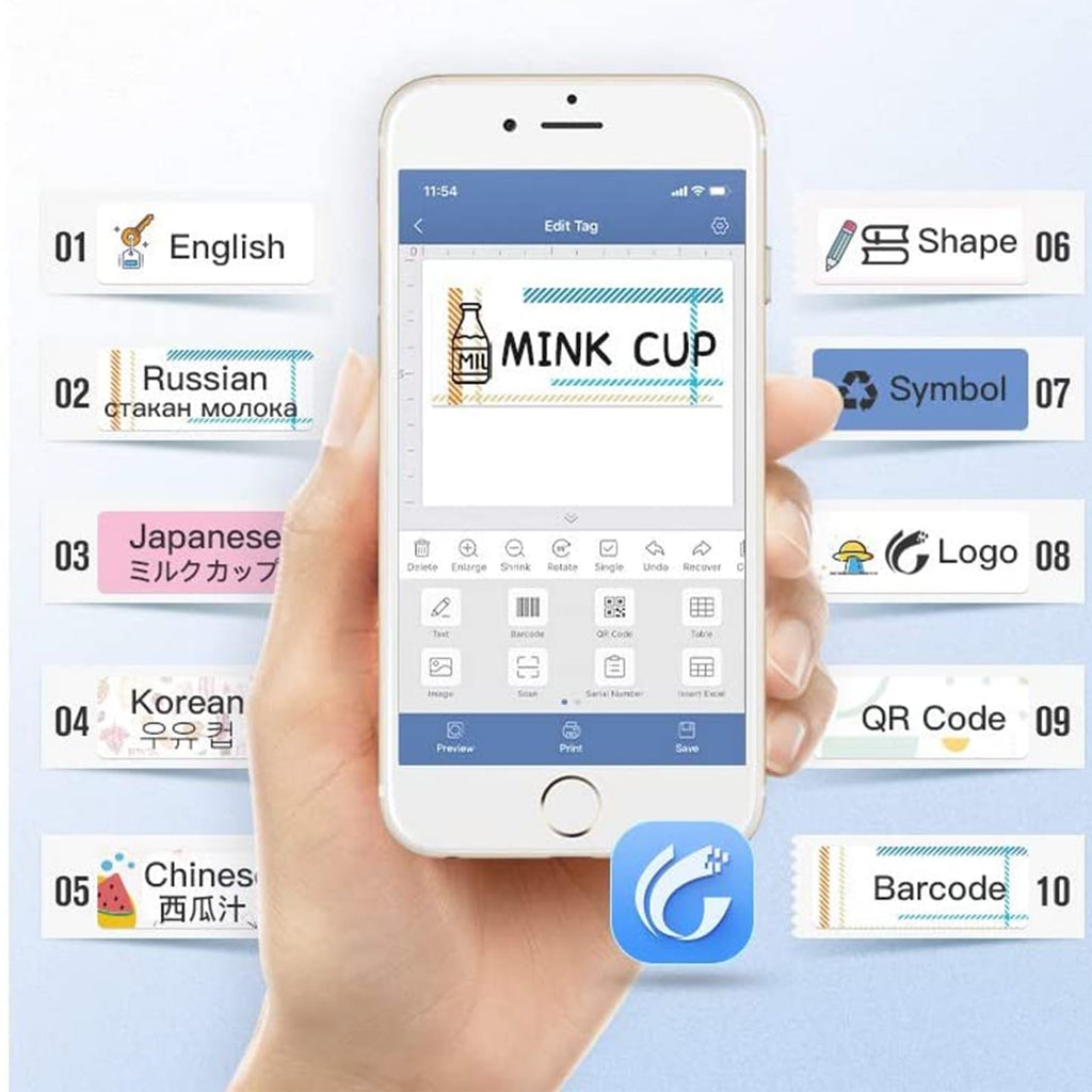 Label Maker Machine Sticker Thermal Printer Machine Bluetooth Label Maker for Home Office - Image 3
