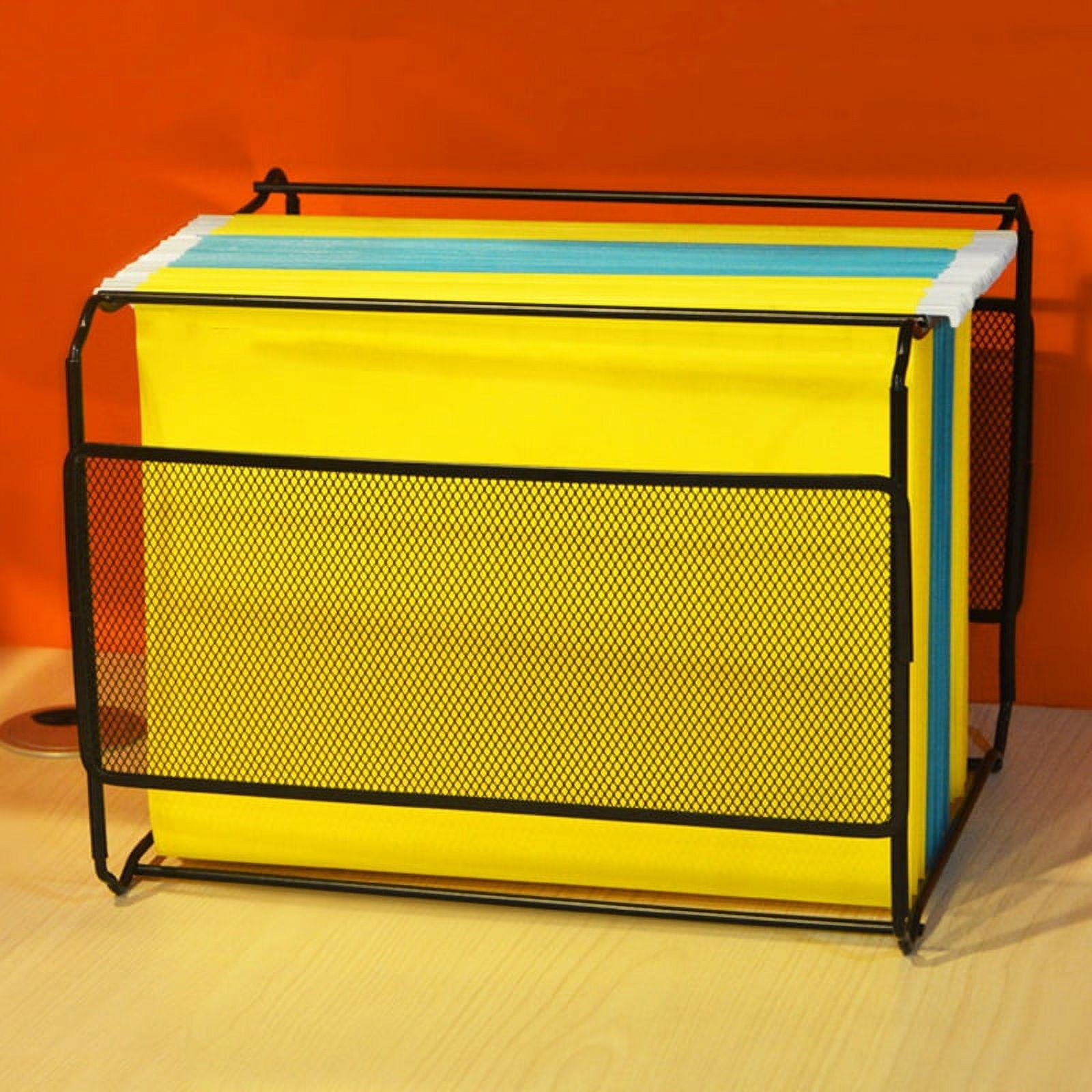 Metal File Organizer Box Hanging File Folder Box Desk Storage Holder Shelf Holder Storage for Office Home - Image 3