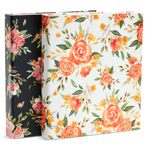 2 Pack Colorful Floral 3 Ring Binder with 1.5 Inch Rings, Decorative File Folder for Office Supplies, Planner, Portfo...
