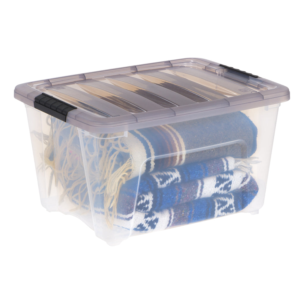 Stack & Pull Clear Plastic Storage Box, Lid Gray, Set of 5 - Image 6