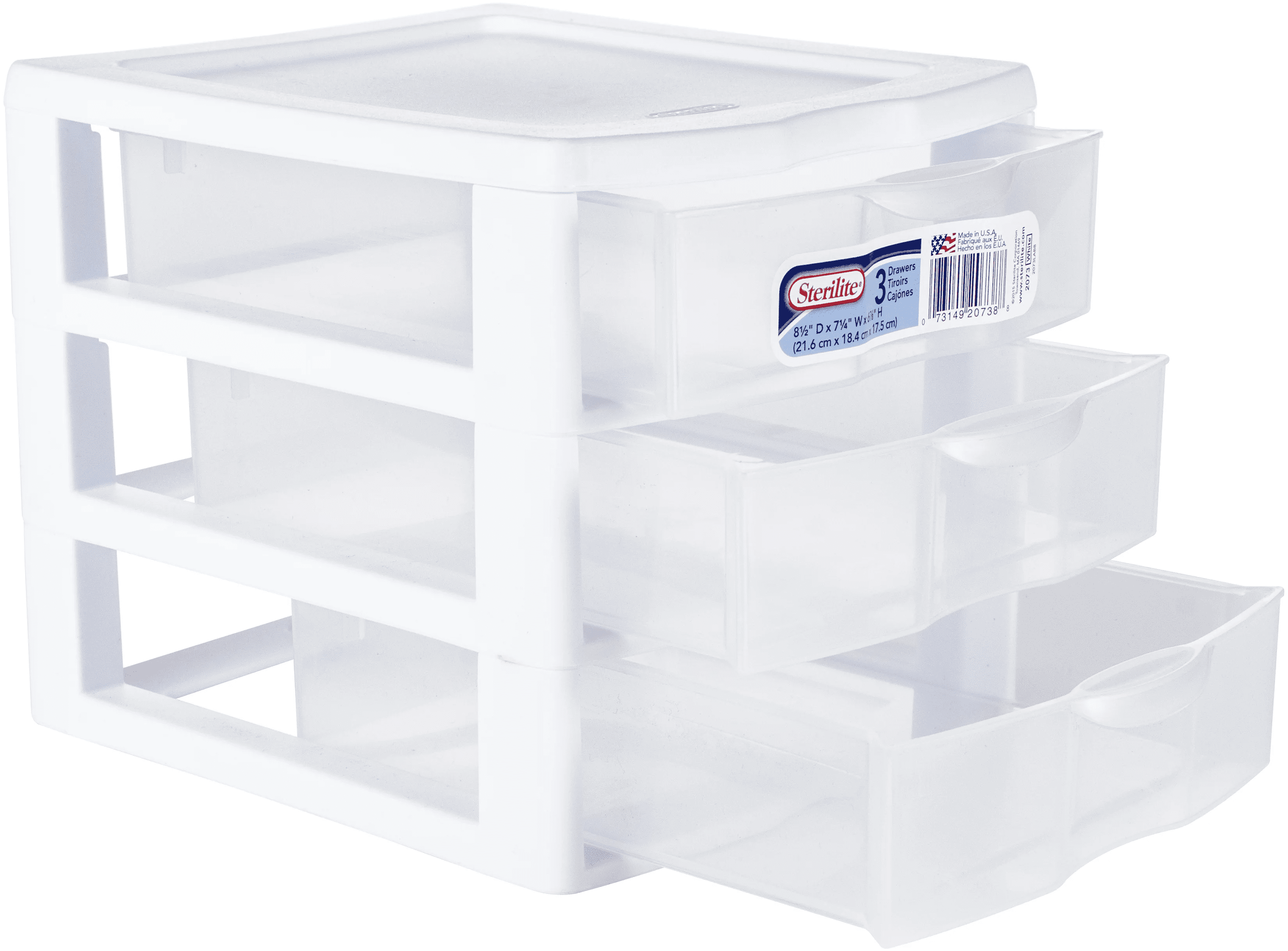 3 Clear Storage Bin, Desktop Storage Container, White - Image 4
