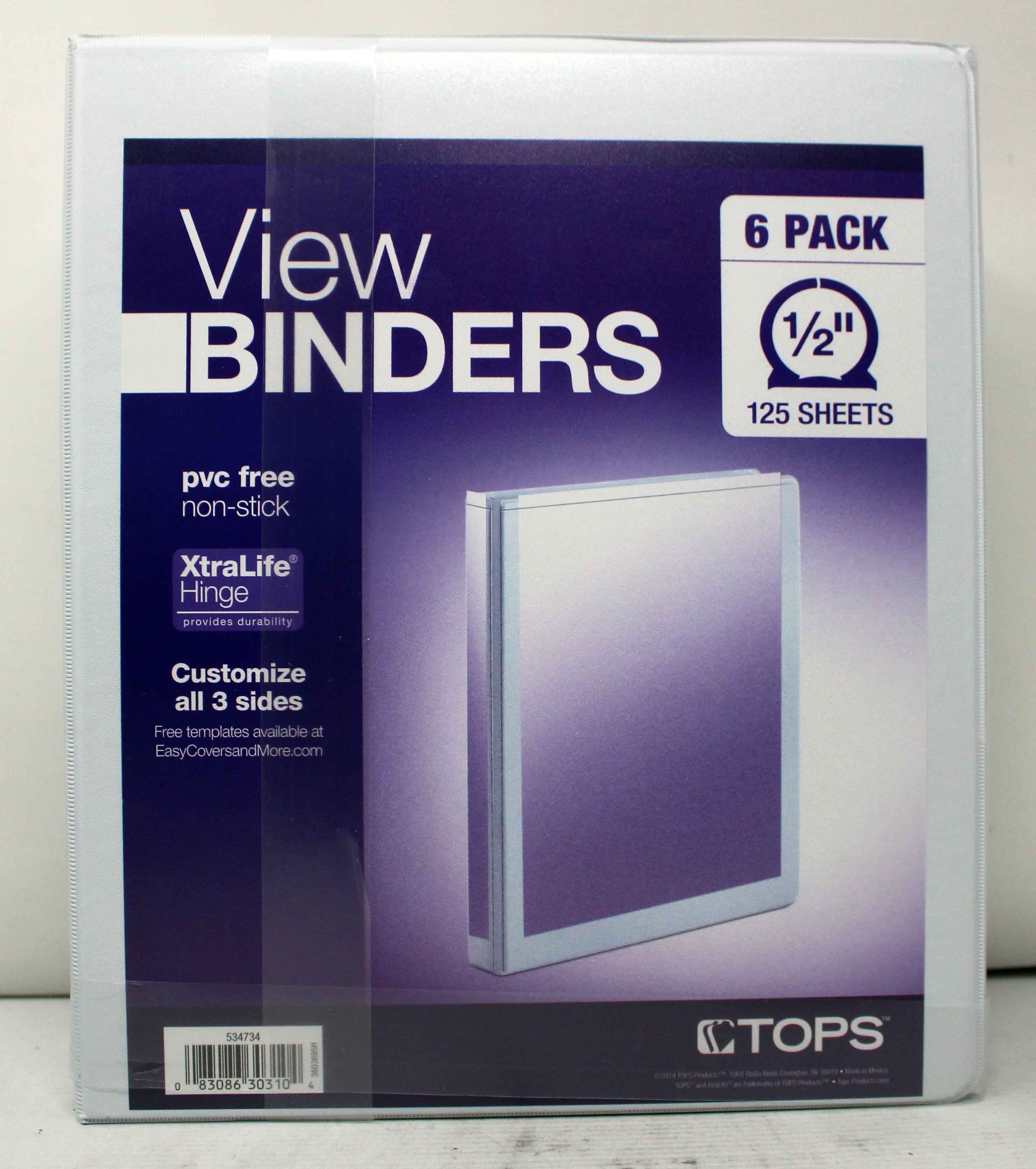 Tops View Binders White 1/2 Inch Customizable 6 Count - Image 4