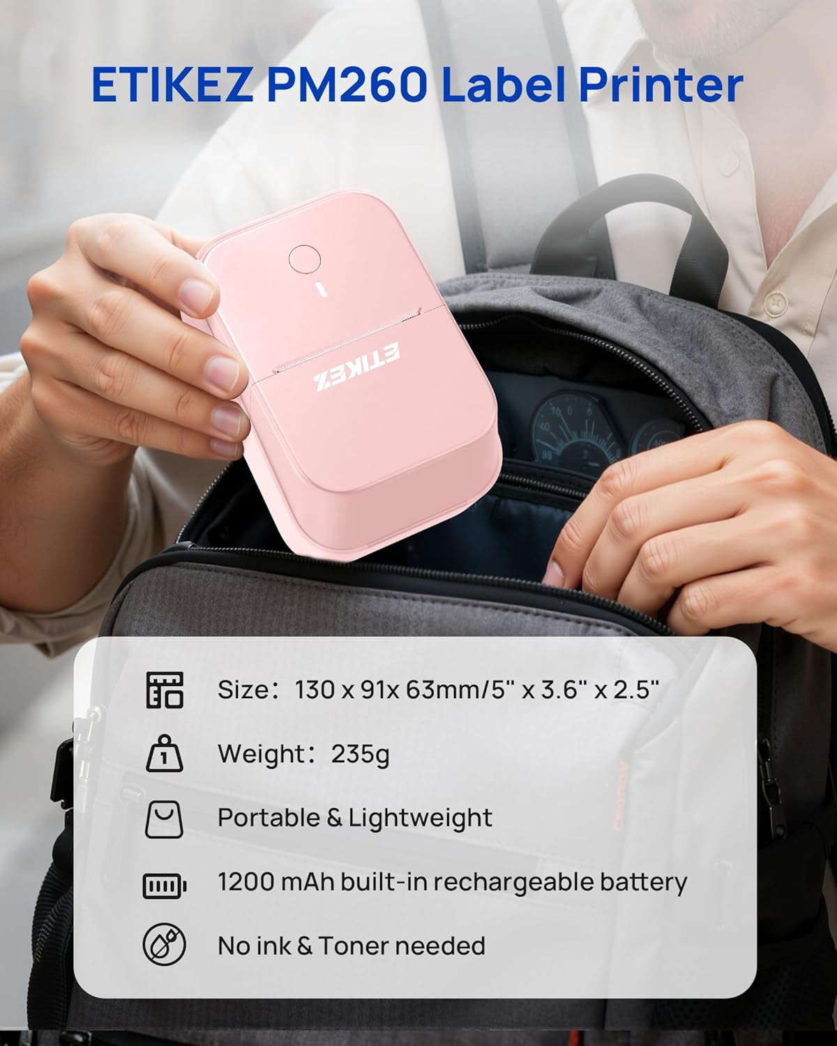 Label Maker Machine with Tape, 2 Inch Label Tape Maker Bluetooth Label Printer, Inkless Portable Label Maker, Pink - Image 6