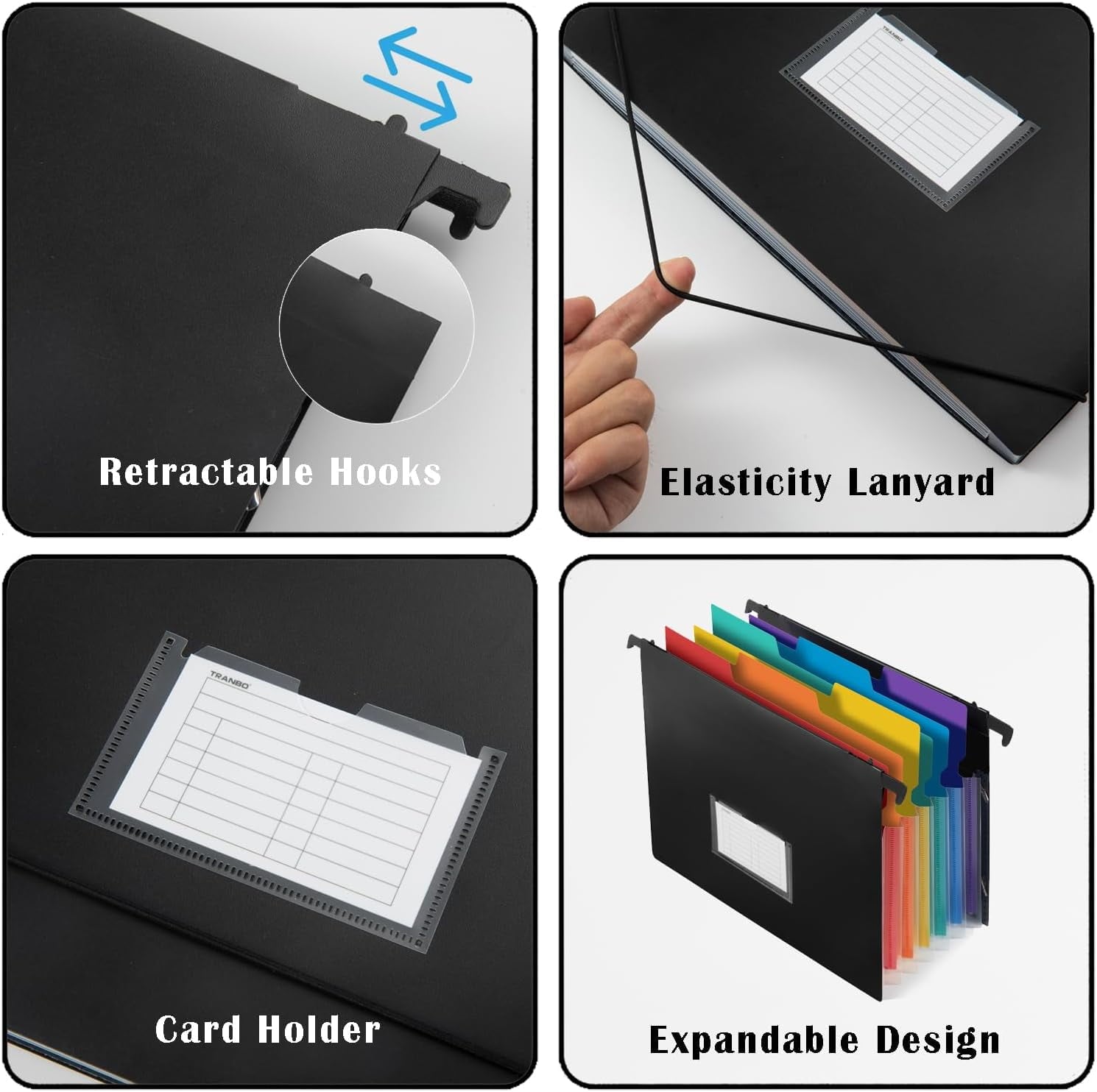 2-in-1 Expanding Hanging File Folders for Filing Cabinet, 7 Pockets Extra Capacity Hanging Accordion File Organizer w... - Image 3