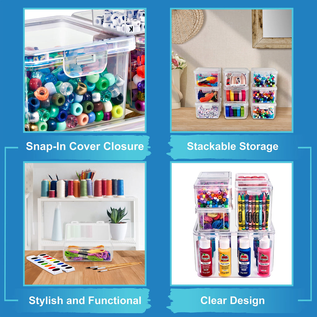 12-Piece Sewing and Craft Material Storage Container Set with Lids - Storage for Sewing Materials, Small Beads, Acces... - Image 2