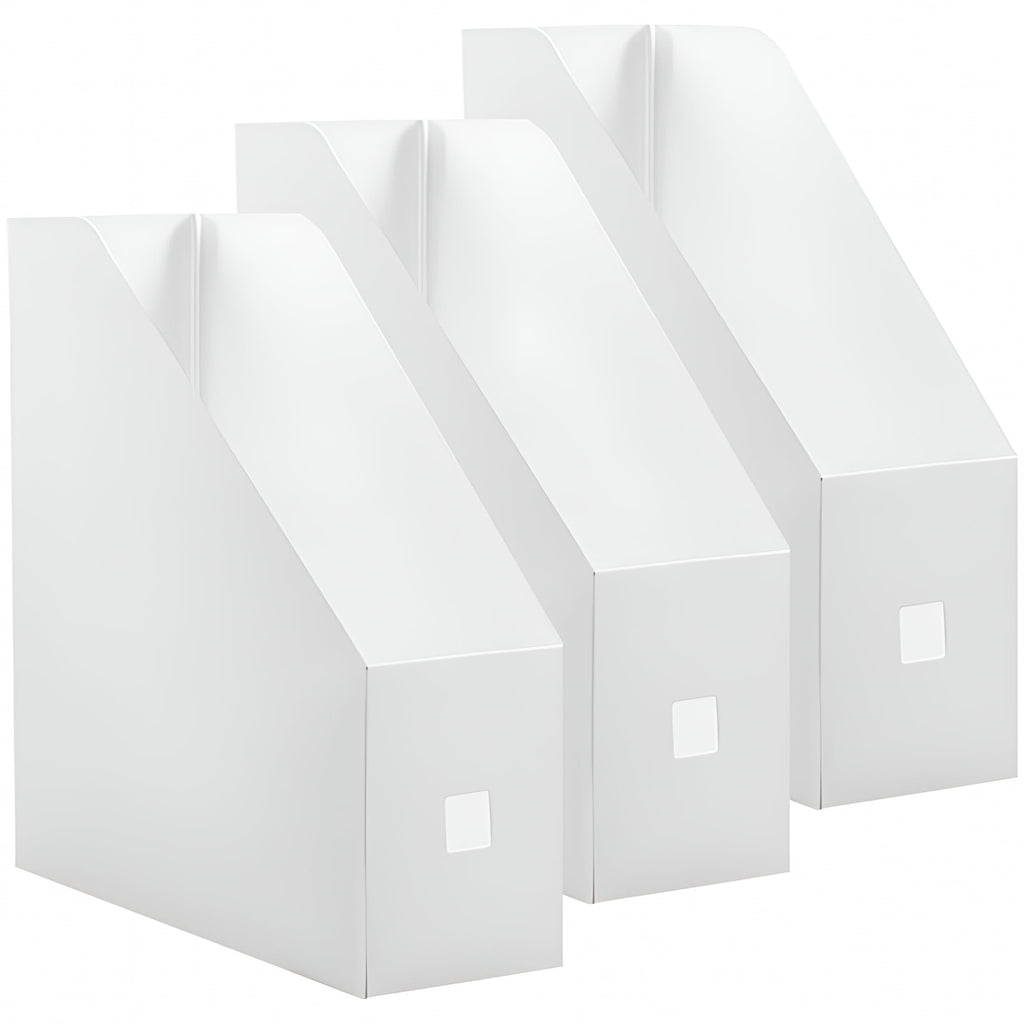 3Pcs File Document Box Book Storage Rack Plastic Files Books Holders Office Magazine Holder 1.61x9.43x3.54in - Image 3