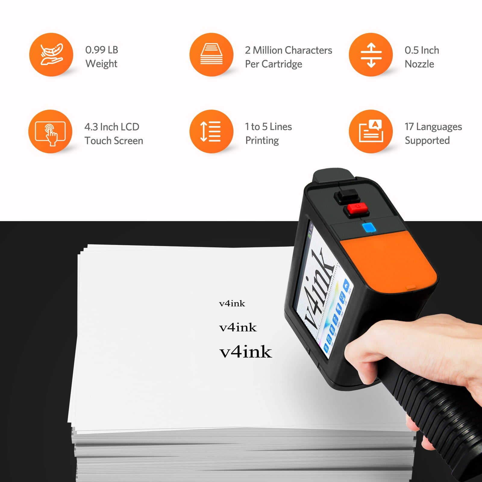 Portable Handheld Inkjet Printer labeler Coding Machine Print Height 0.09-0.5 inch for Barcode QRCode Text Date Logo ... - Image 2