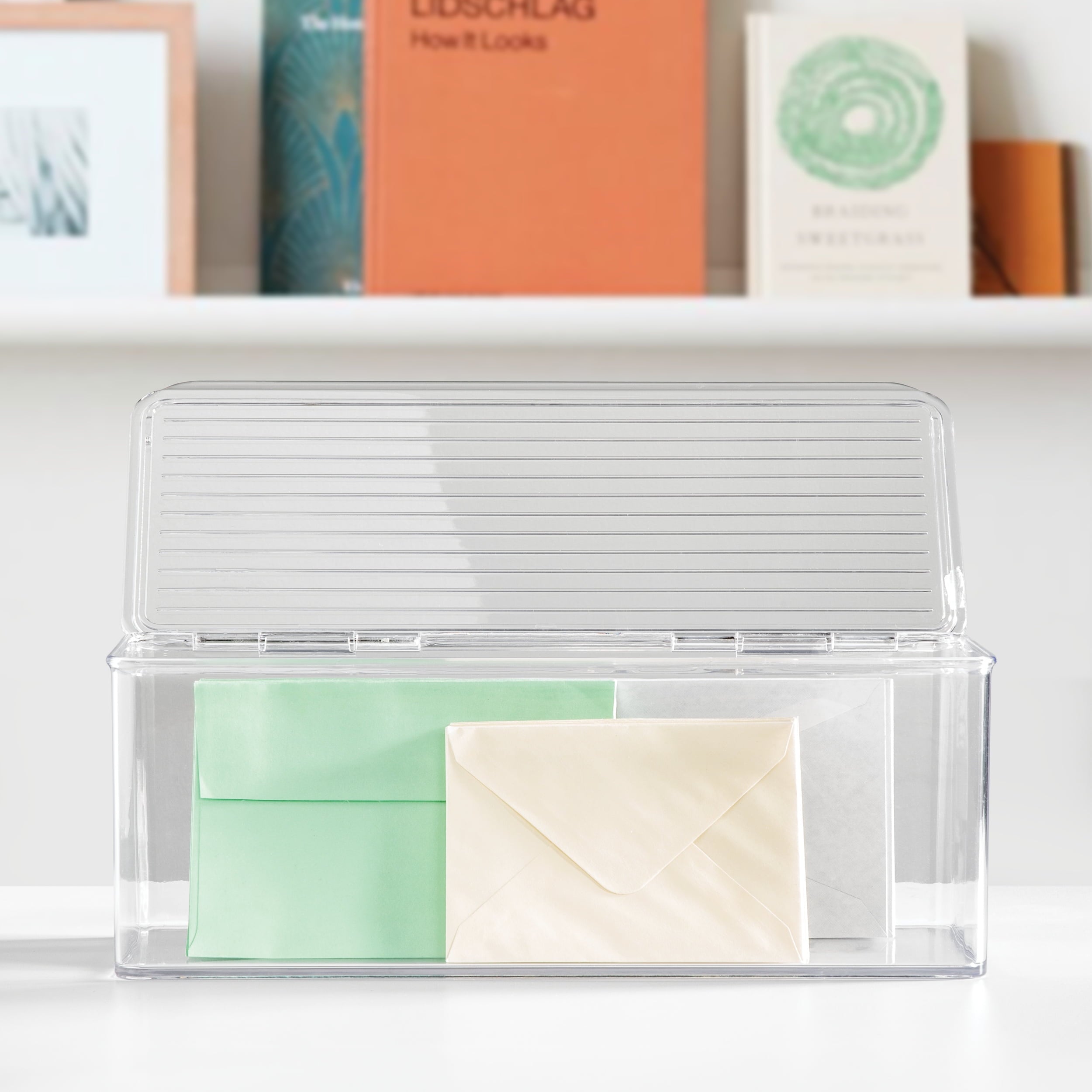 iDesign Stackable Hinged-Lid Storage Box - Lidded Storage Box for Organizing the Kitchen, Bathroom, or Home Office - Image 5