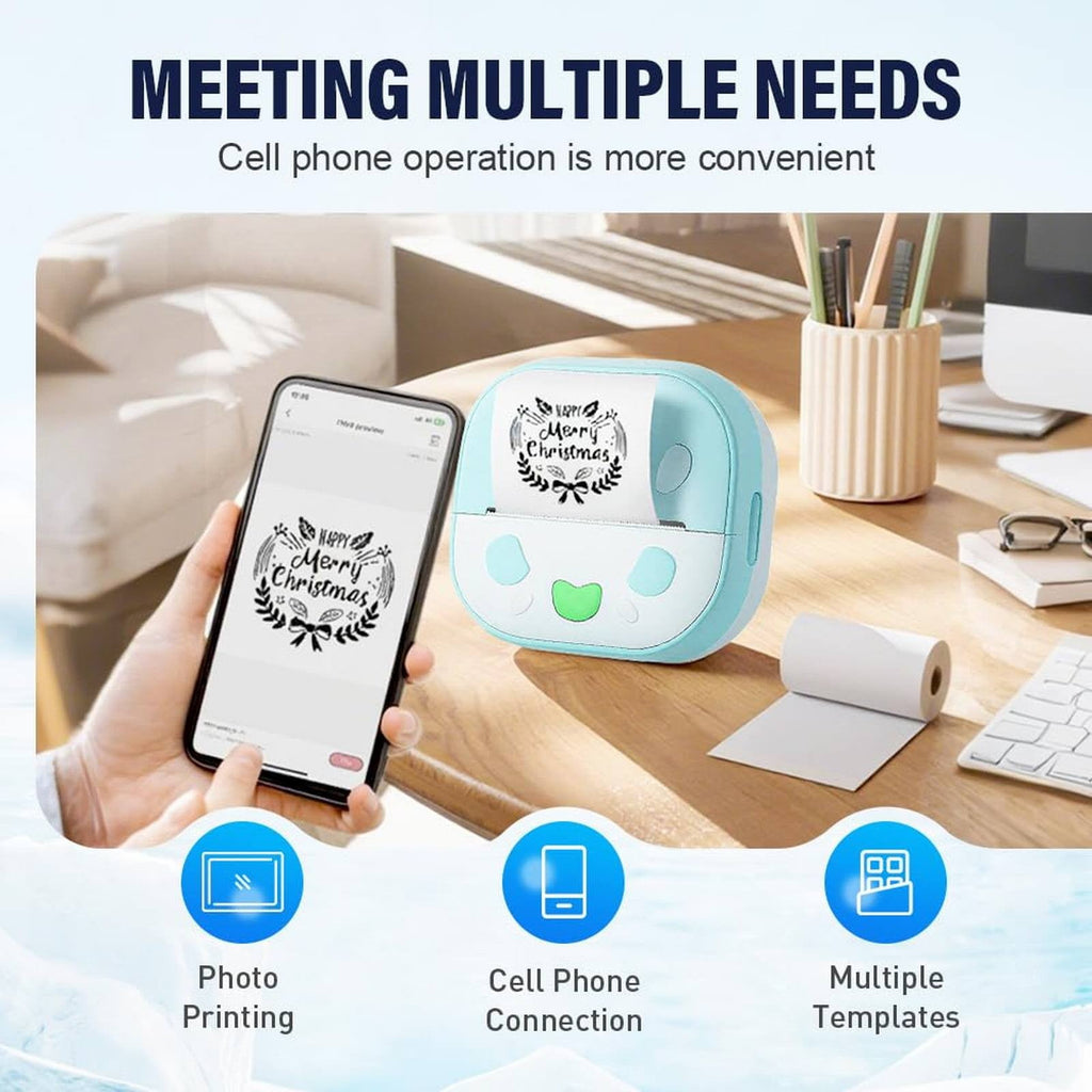 Mini Bluetooth Thermal Sticker Printer, Inkless Pocket Label Maker for Study Notes Journaling Diy, Wireless Portable ... - Image 5