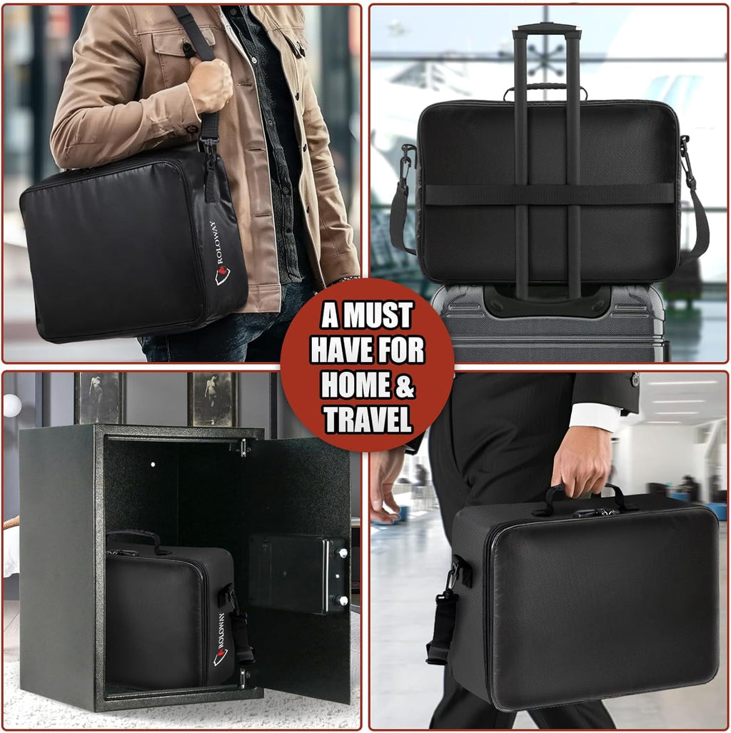 5200°F Fireproof Document Bag with Lock (17 x 12.3 x 5.3 inch), Upgraded Heat Insulated Fireproof Bag with Multi-Laye... - Image 4