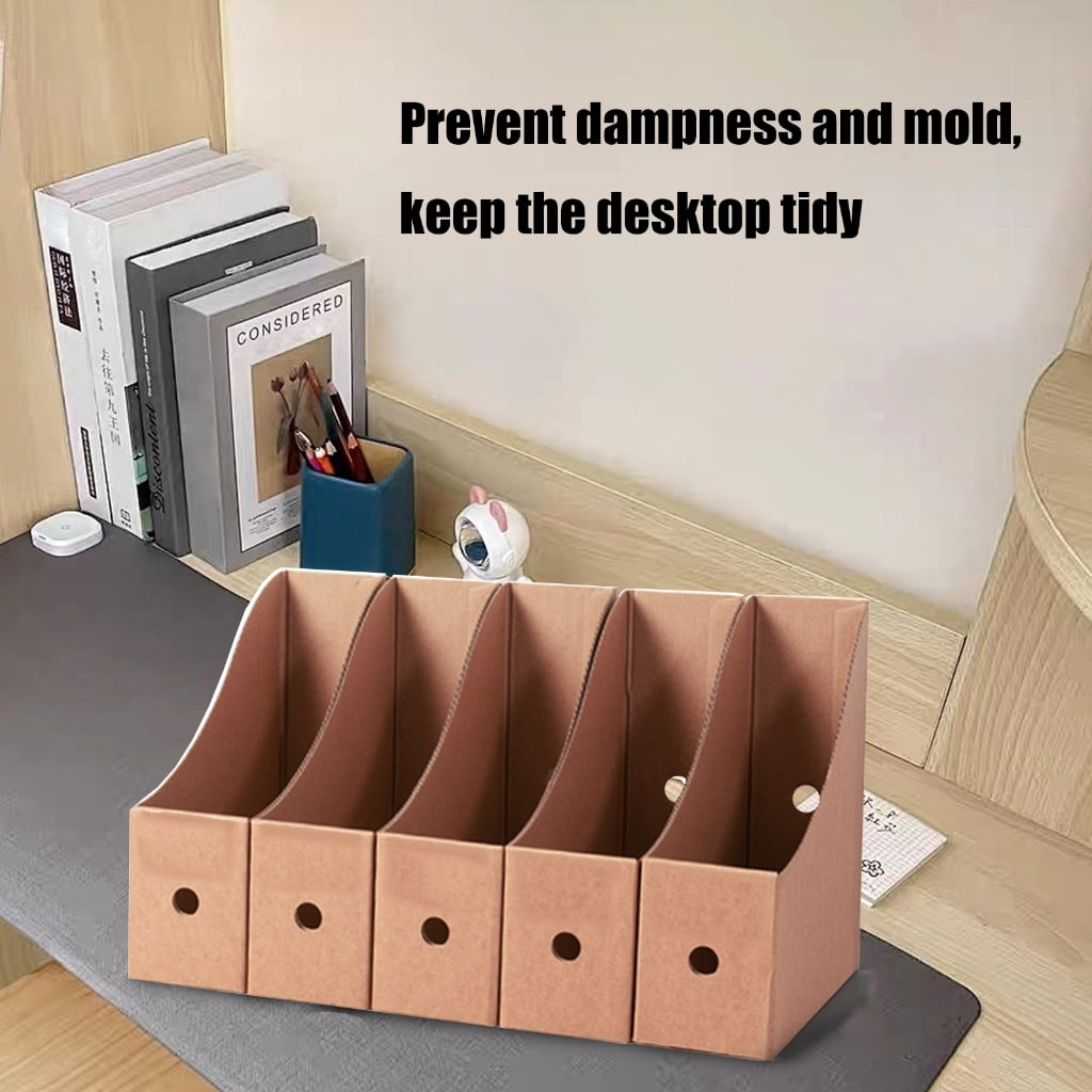 8 Pcs File Box Document Organizers Box File Storage Box Desktop Organizers Cardboard Magazine File Holders for Office - Image 2