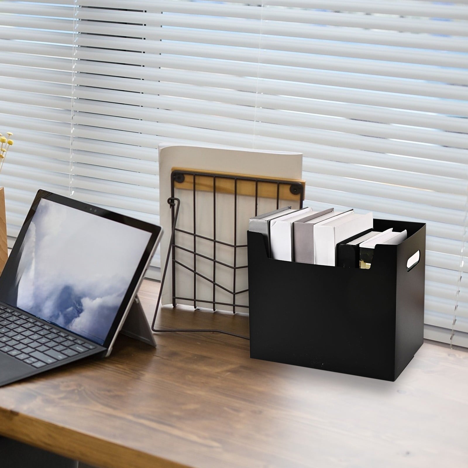 File Box Rolling File Organizer with Wheels Stackable Storage File Boxes Portable Letter File Folder Box Book Box Doc... - Image 2