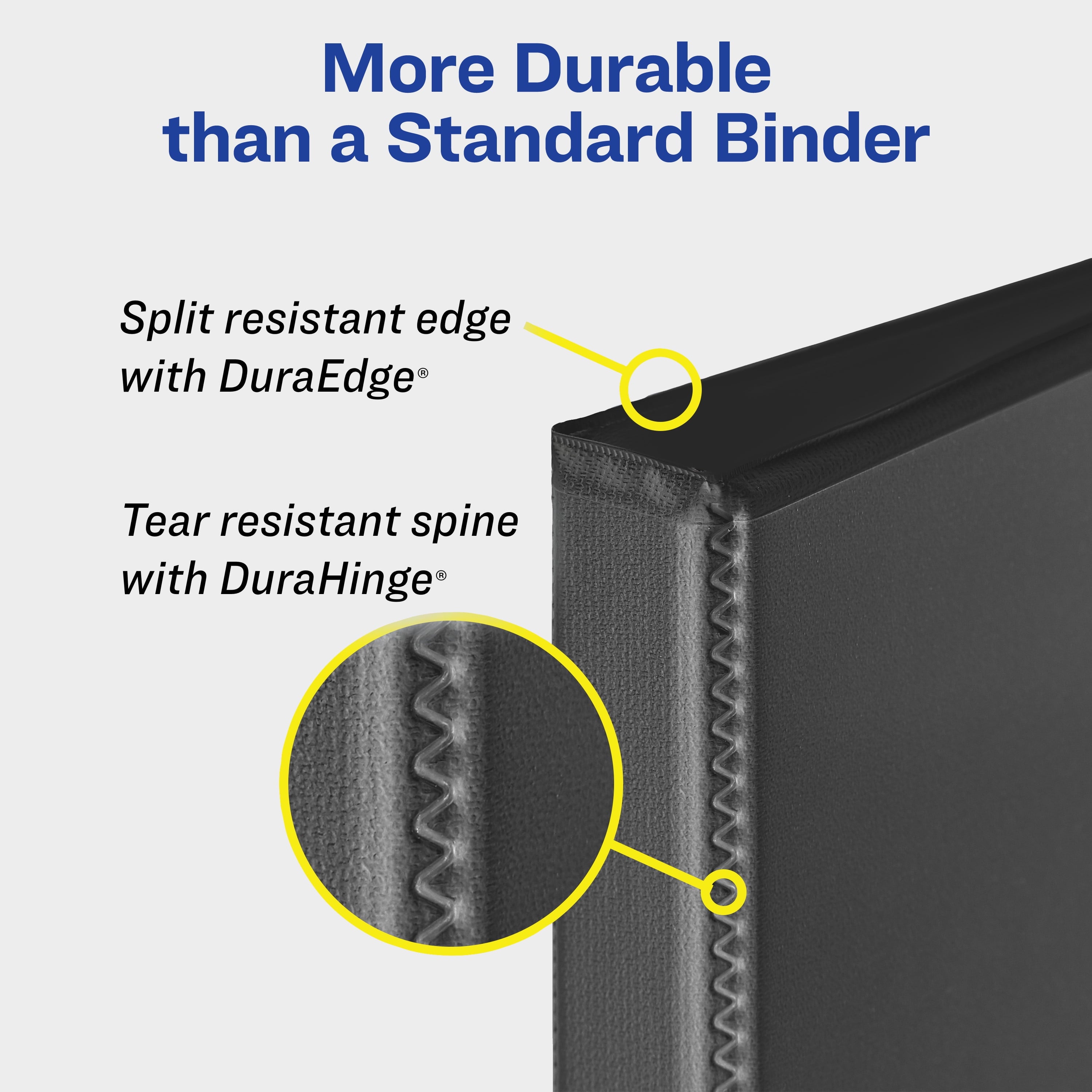 Durable View 3 Ring Binders, 1.5" Slant Rings, 4 White Binders - Image 4