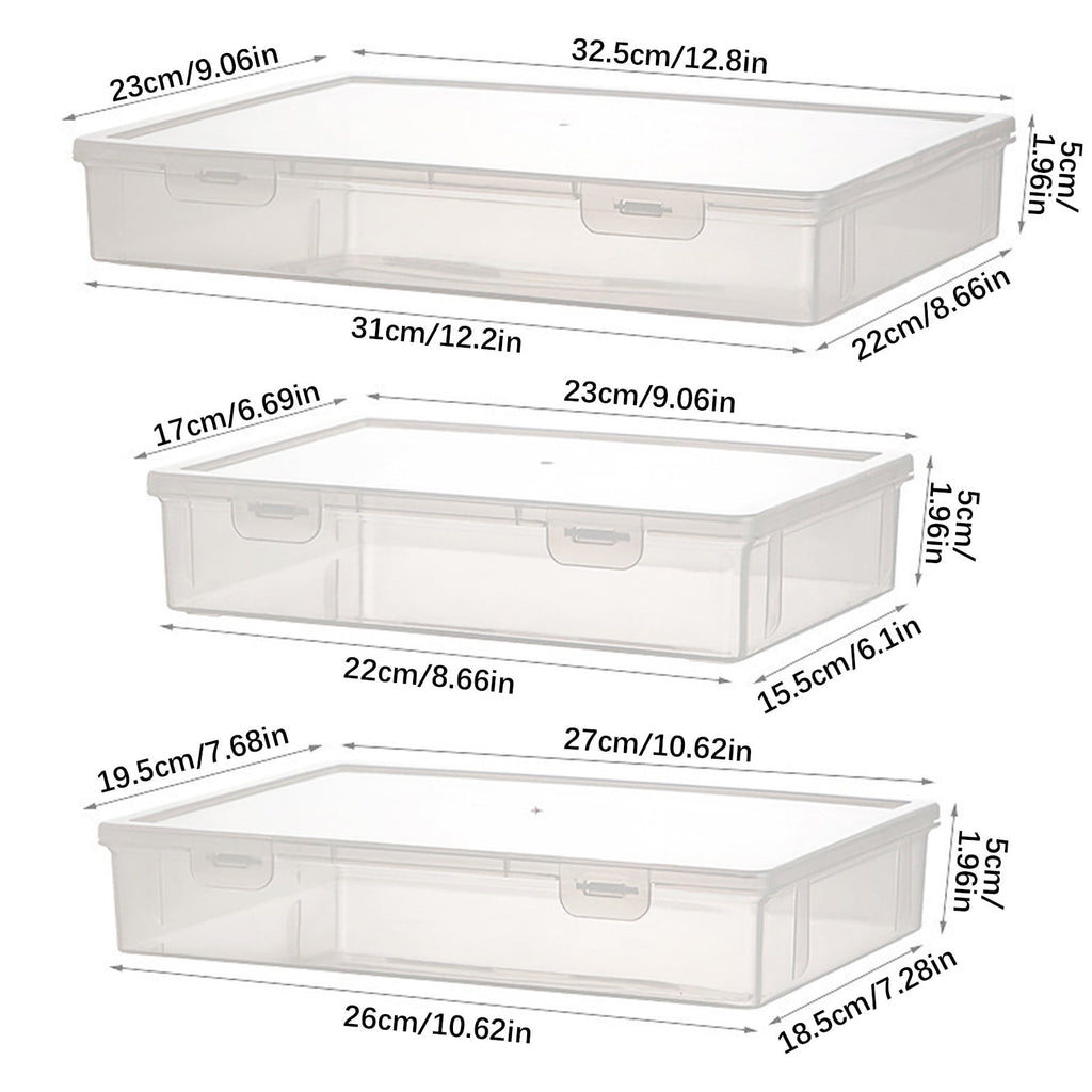 Clear Plastic Storage Box, Stackable File Organizer, Desktop Document Holder for Office, Student Study Supplies, Airt... - Image 5