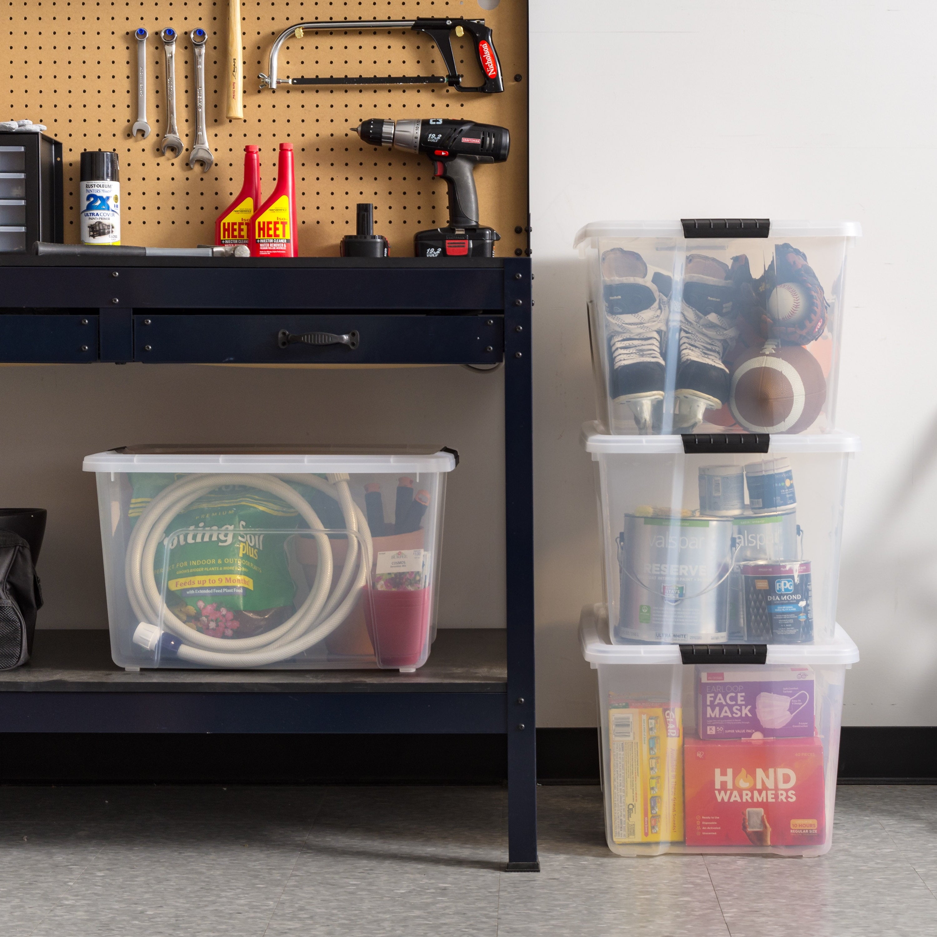 IRIS 60 Qt. Plastic Storage Bins with Lids, Stackable Storage Containers, Totes, 4 Pack - Image 6