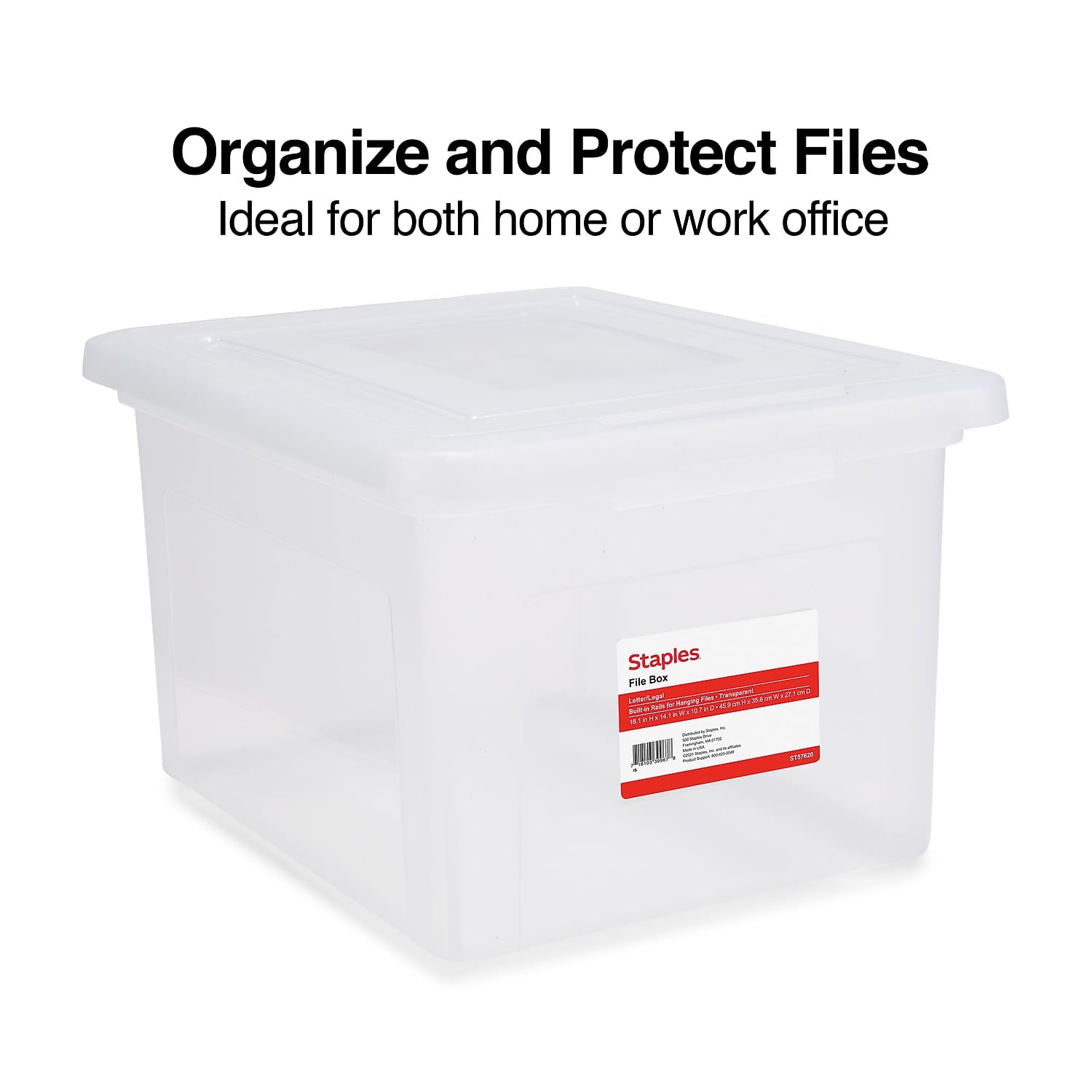 File Box Plastic File Box Snap Letter/Legal Size Clear (140168/140139) - Image 2