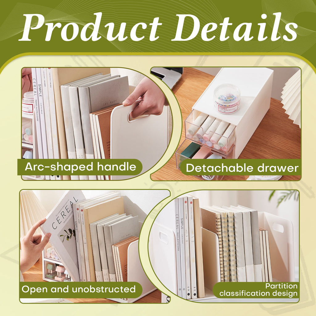 Organizer, Plastic Storage Rack, Expandable Organizer with Drawer, top Organizer, Small Shelf Rack for Office Home - Image 4