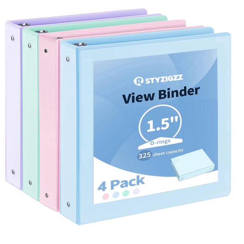 3 1.5 Inch Binder View Binder 325 Sheets of Letter Size 8.5 x 11'' Paper for Office School Home Supplies Organizer wi...