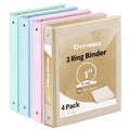 3 Ring 1 inch Binders Round Ring View Notebooks Binders O-ring Holds 200 Sheets of Letter Size School Paper Organizer...