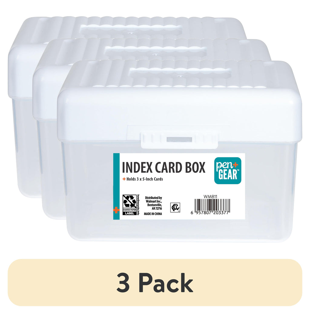 (3 pack) Pen+Gear Desktop Storage Box, 3" x 5", White, Plastic Storage Organizer For Home & Office White