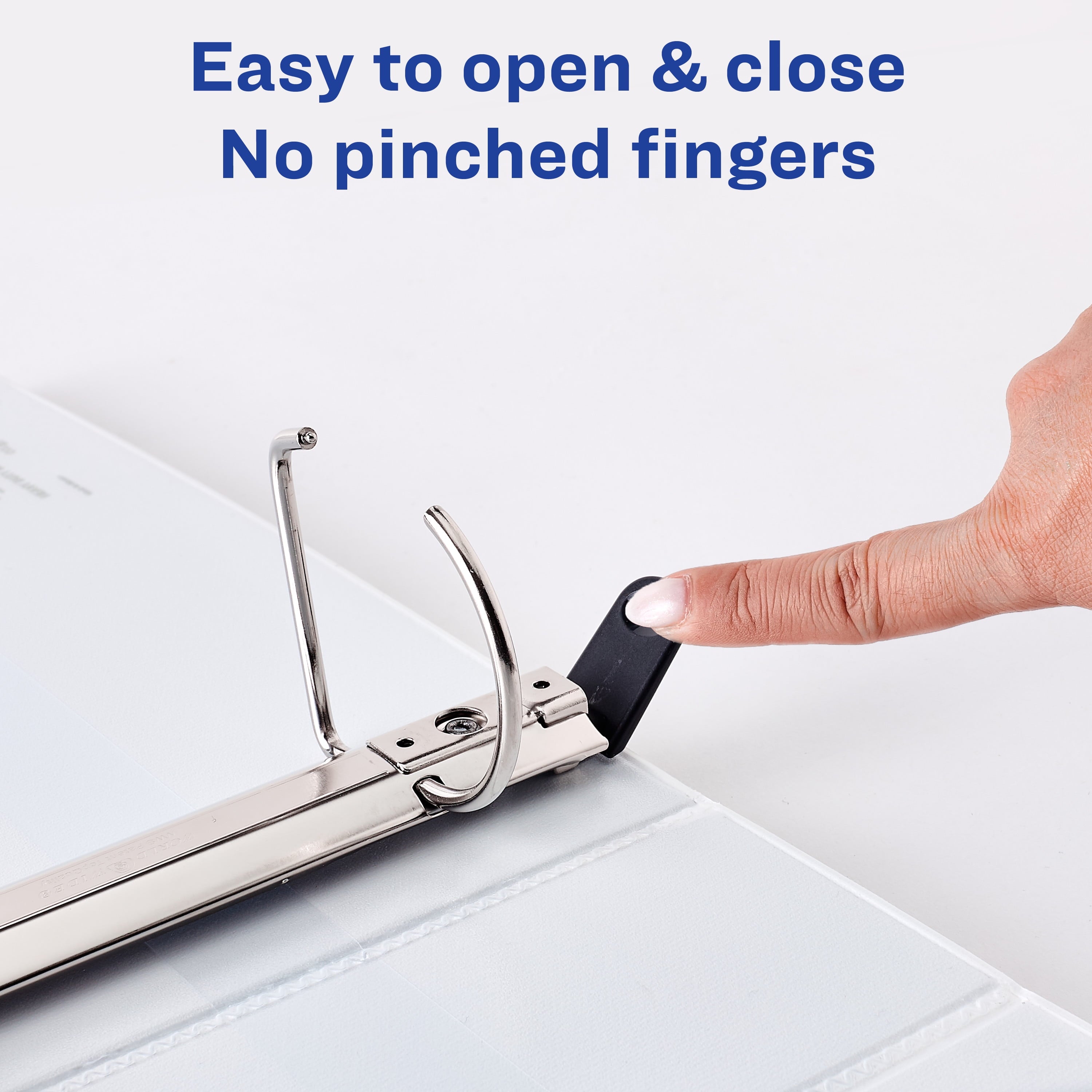 Heavy Duty View Binder, 2", White, Slant Ring, One-Touch, 530 Sheet Capacity, 1 Binder - Image 3