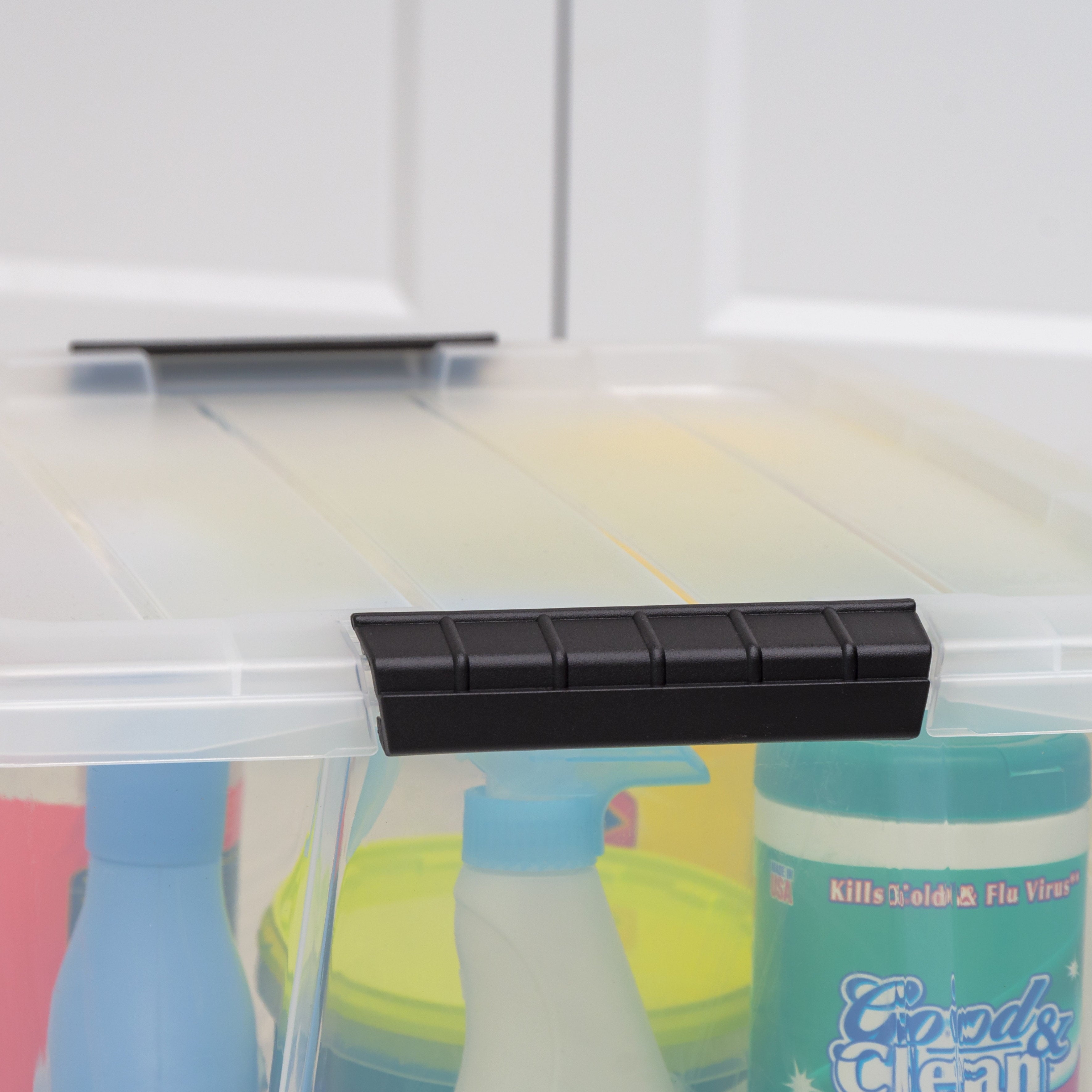 IRIS 32 Qt. Plastic Storage Bin with Lid, Stackable Storage Containers, Tote - Image 5