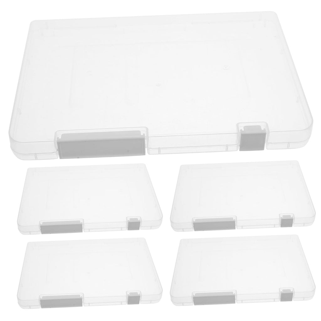 MLINS  5 Pcs Clear Storage Bins with Lids File Box Office - Image 5