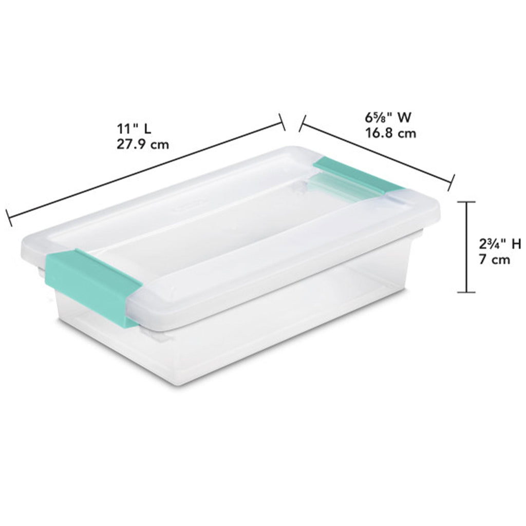 Small Clip Box Clear Storage Bins Tote Container w/ Latching Lid, 6 Ct - Image 3