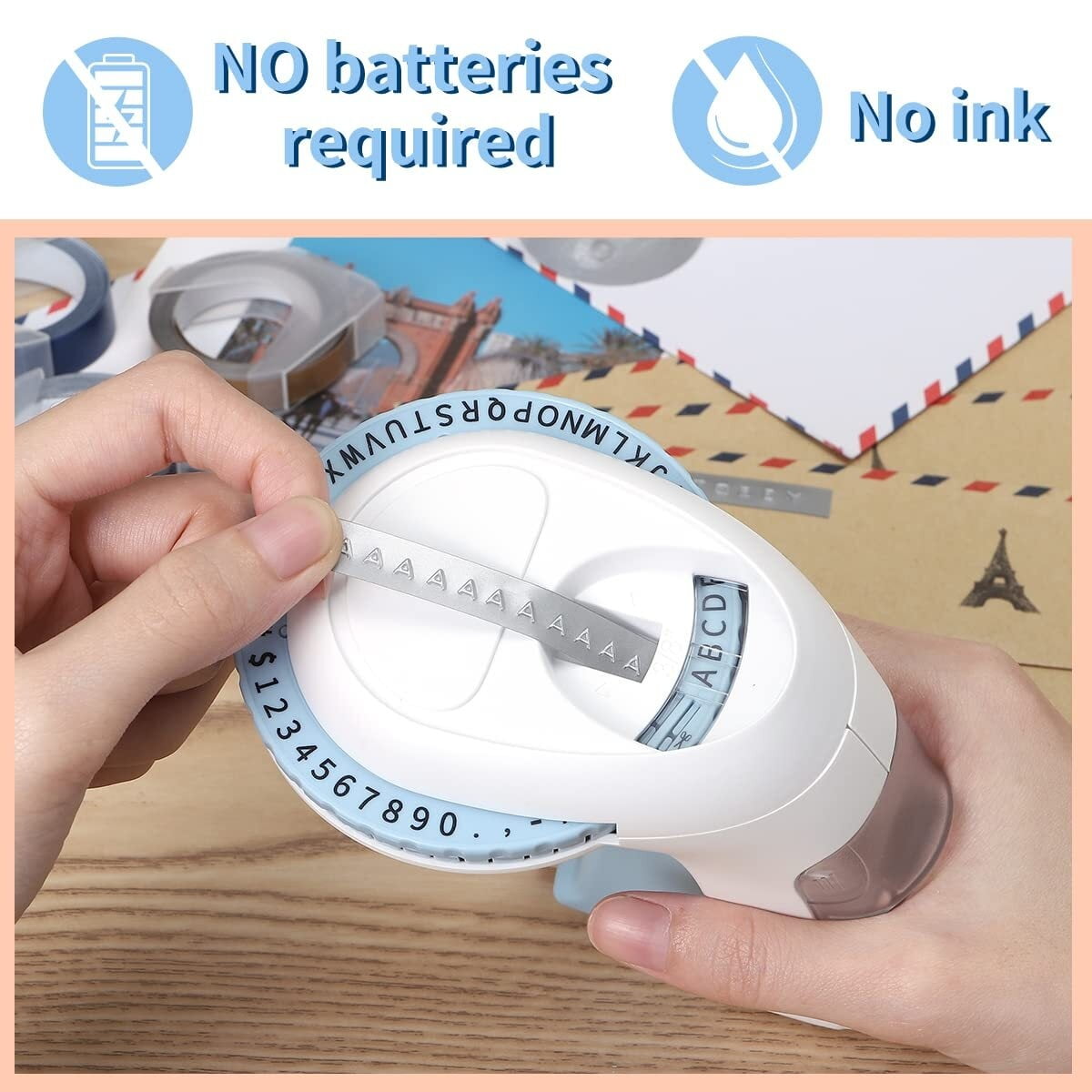 Embossed Labeler, A Portable Handheld Label Printer with 3D Embossing Tape ,Fast-Drying Ink with Crisp Output - Image 4