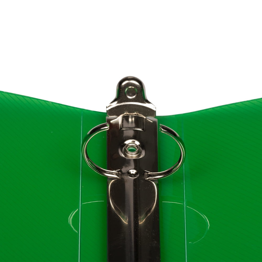 Plastic Binders, 1 inch, 3 Metal Rings, Green, 1 Pack - Image 3