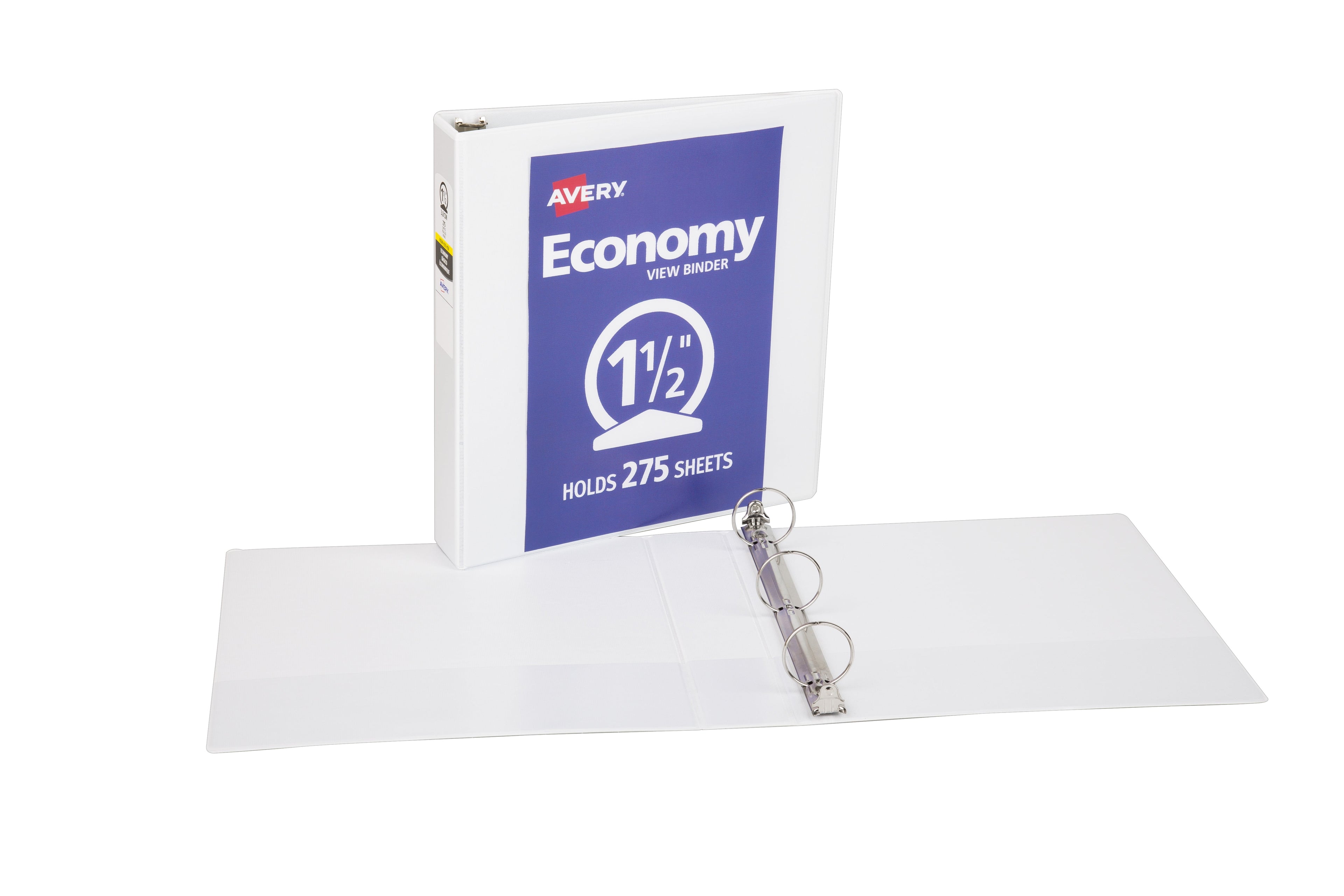 Standard View Binder, 1.5" Round Rings, White Binder (05726) - 12 Pack - Image 5