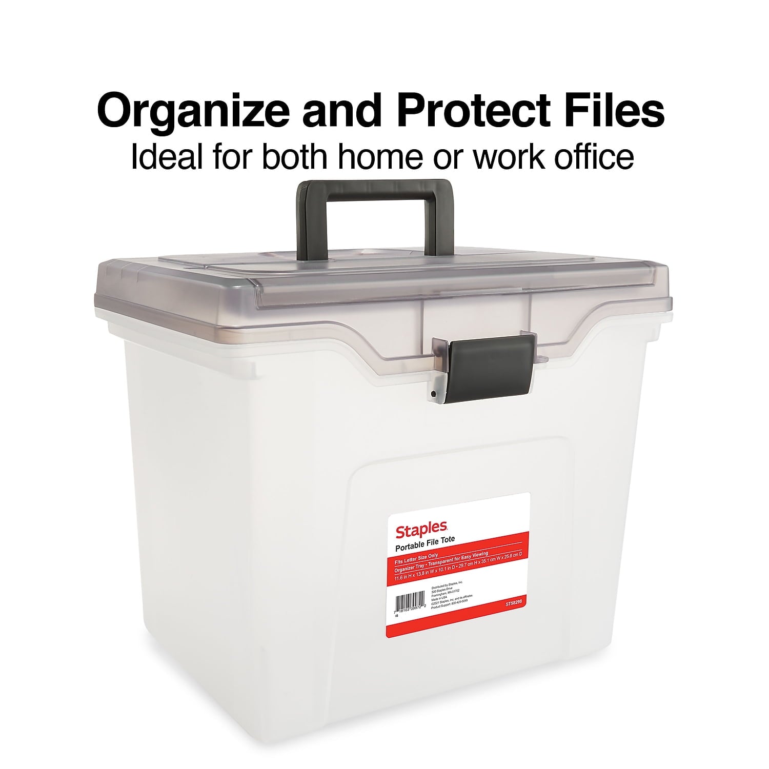 File Box File Portable Tote Letter Size Clear (140165/111112) - Image 2