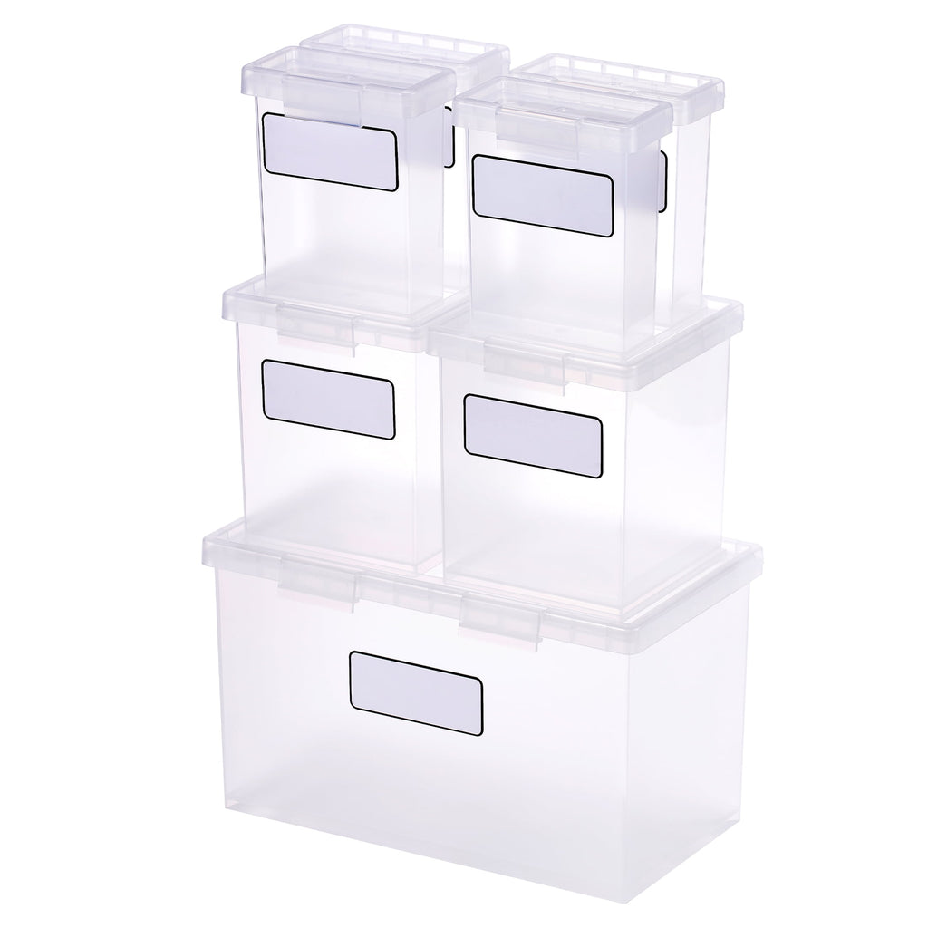 Kect Nest Clear Boxes, Stacking/Nesting, 7-Piece Bundle, 1 Large, 2 Medium, 4 Small - Image 2