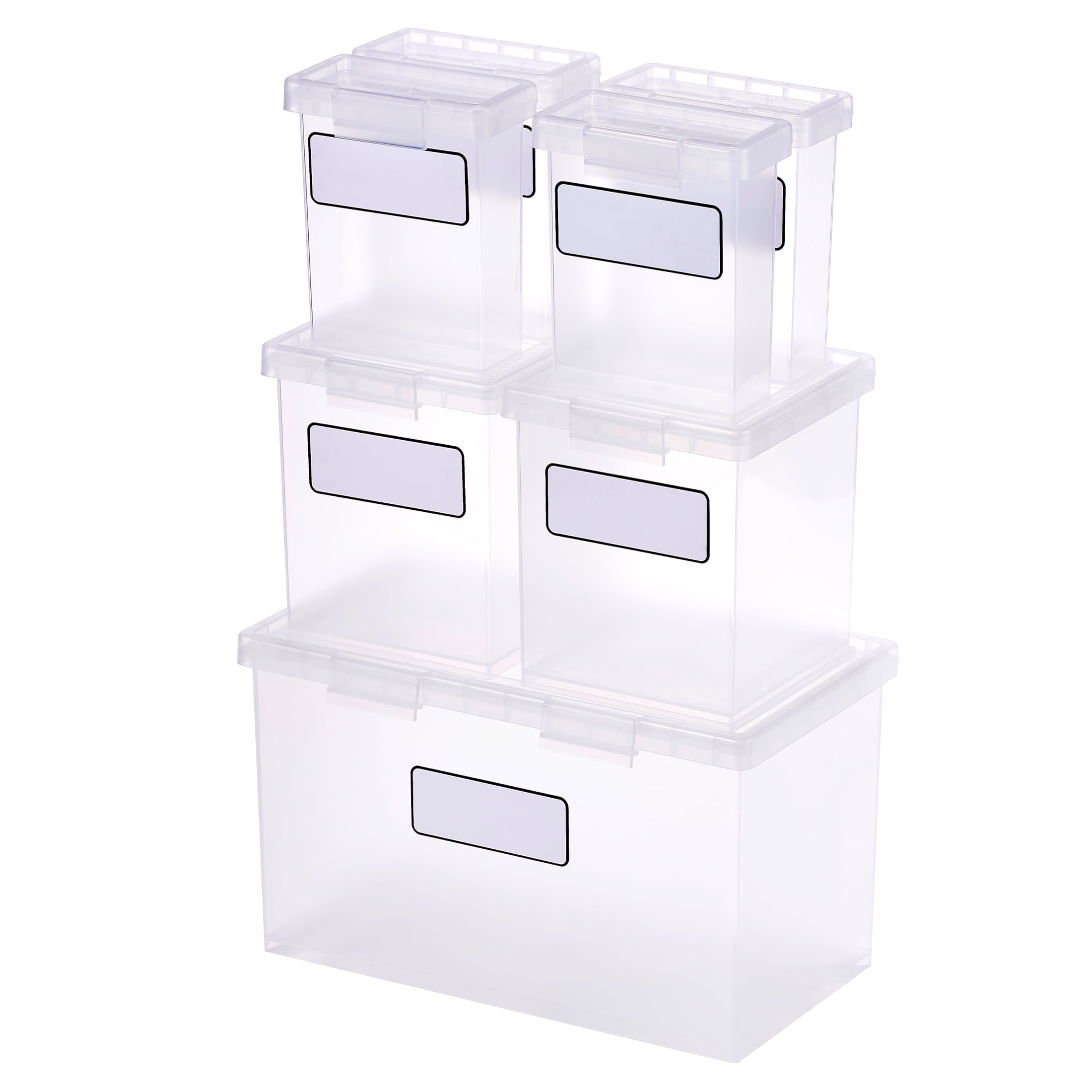 Kect Nest Clear Boxes, Stacking/Nesting, 7-Piece Bundle, 1 Large, 2 Medium, 4 Small - Image 2