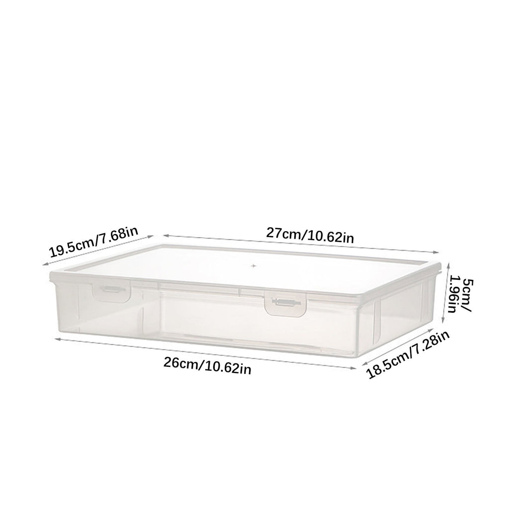 Clear Plastic File Organizer Box Document Storage Box for Letter Size Paper Home Office Desk Organizer for School Sup... - Image 2