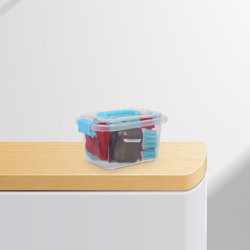 2pcs Mini Plastic Storage Bins With Lid Clear Latch Small Storage Box Stackable Organizer Container For Crafts Jewelr... - Image 4